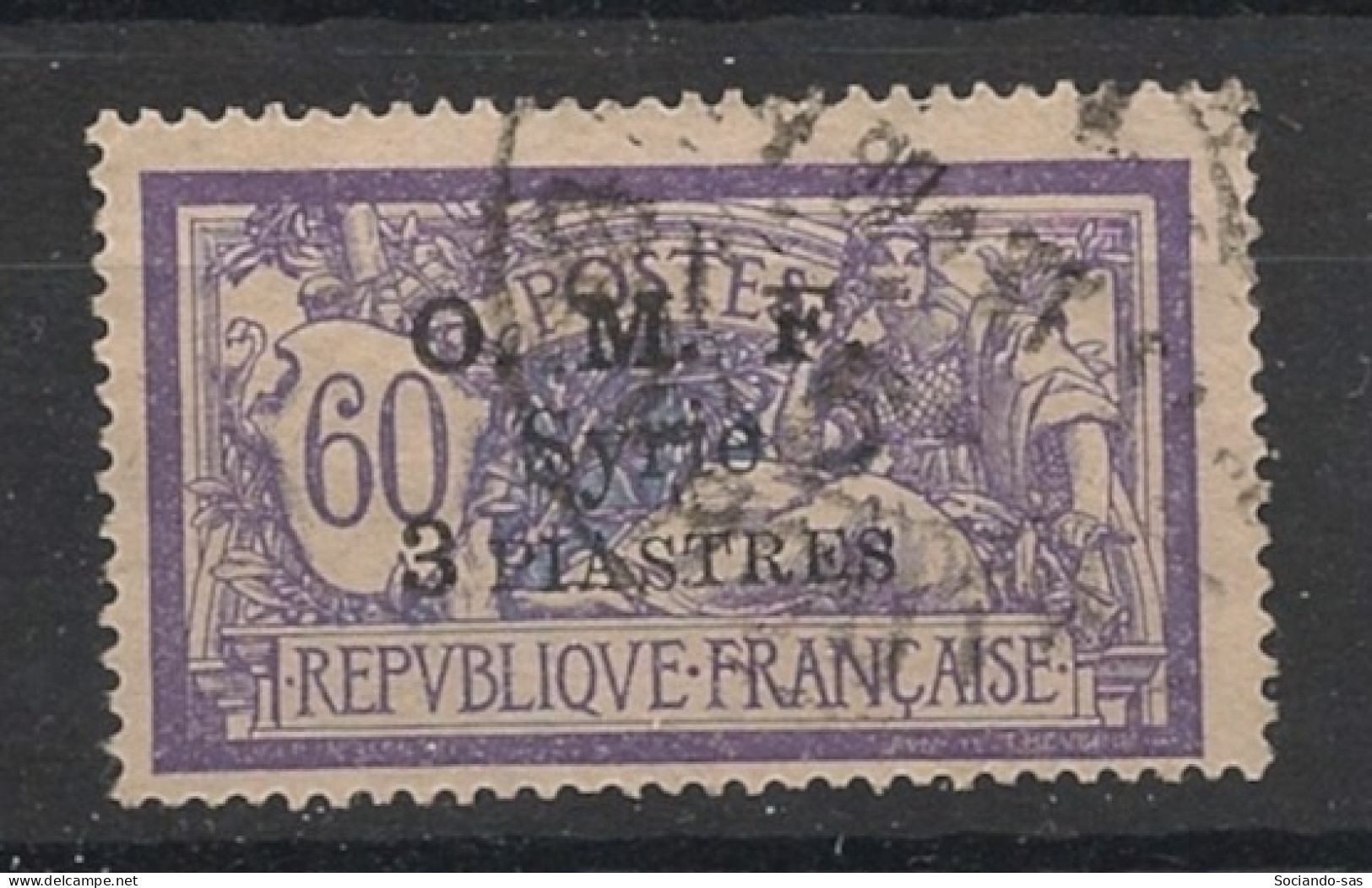 SYRIE - 1920-22 - N°YT. 70 - Type Merson 3pi Sur 60c Violet - Oblitéré / Used - Used Stamps