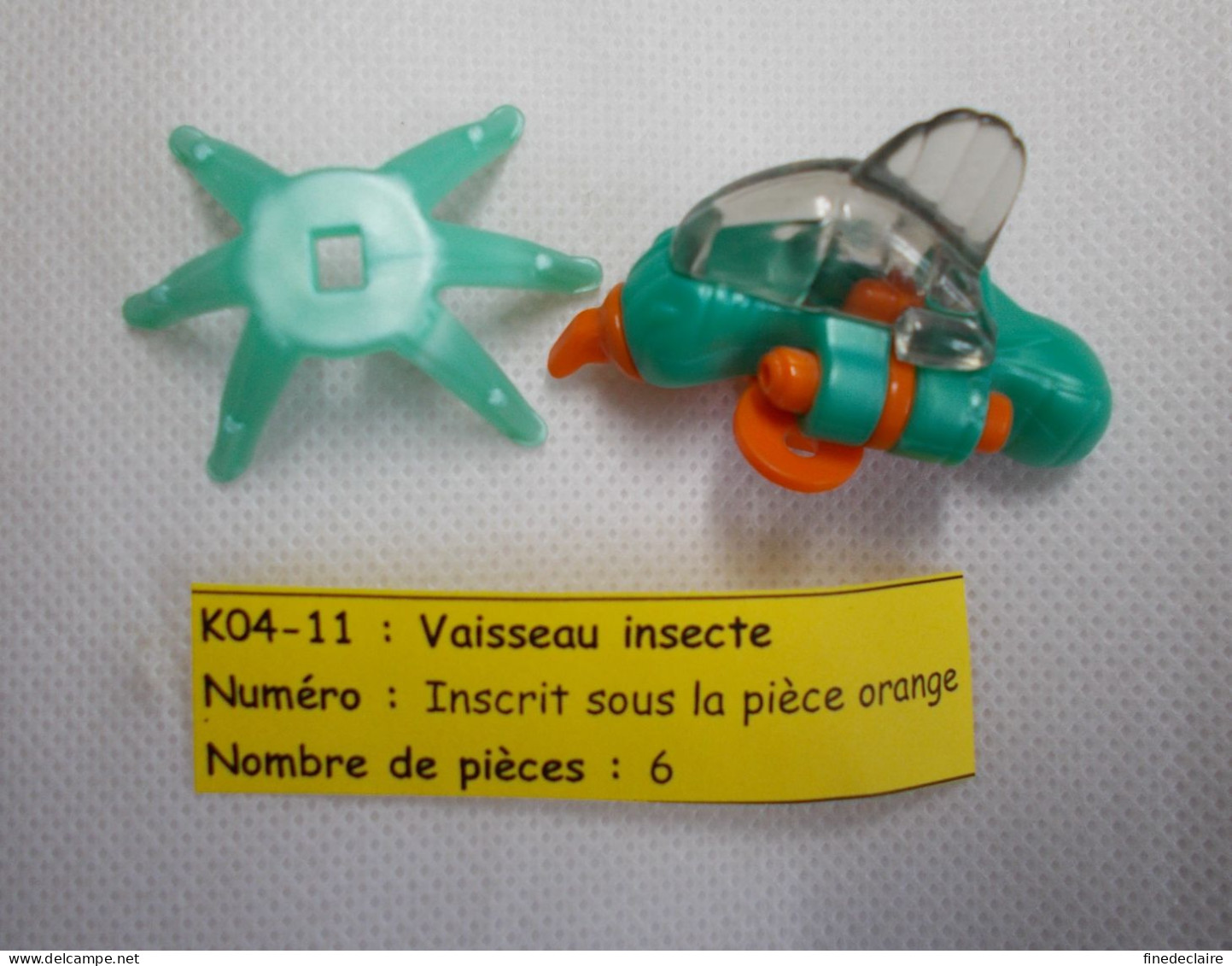 Kinder - Vaisseau Insecte Bleu Vert Et Orange - K04 11 - Sans BPZ - Montables