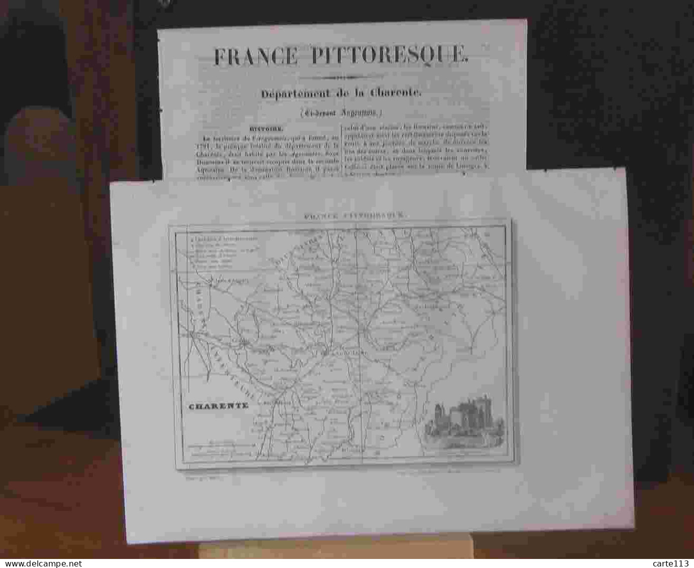 - LA FRANCE PITTORESQUE - DEPARTEMENT DE LA CHARENTE CI DEVANT ANGOUMOI - 1801-1900