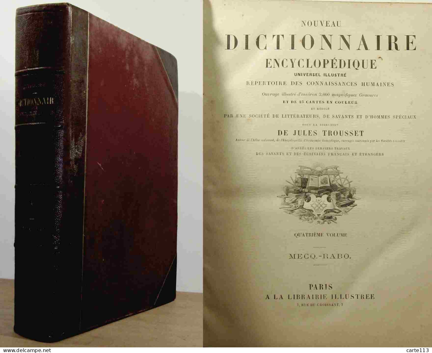 TROUSSET Jules - NOUVEAU DICTIONNAIRE ENCYCLOPEDIQUE UNIVERSEL ILLUSTRE - VOLUME 4 - M - 1801-1900