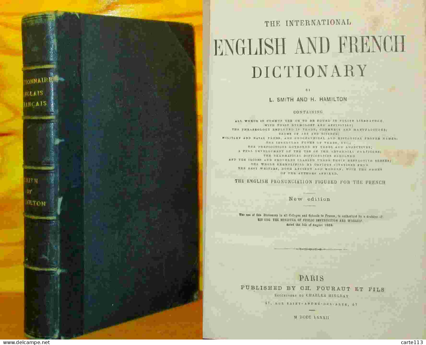 SMITH Leon - HAMILTON Henry  - THE INTERNATIONAL ENGLISH AND FRENCH DICTIONARY - DICTIONNAIRE INTERN - 1801-1900