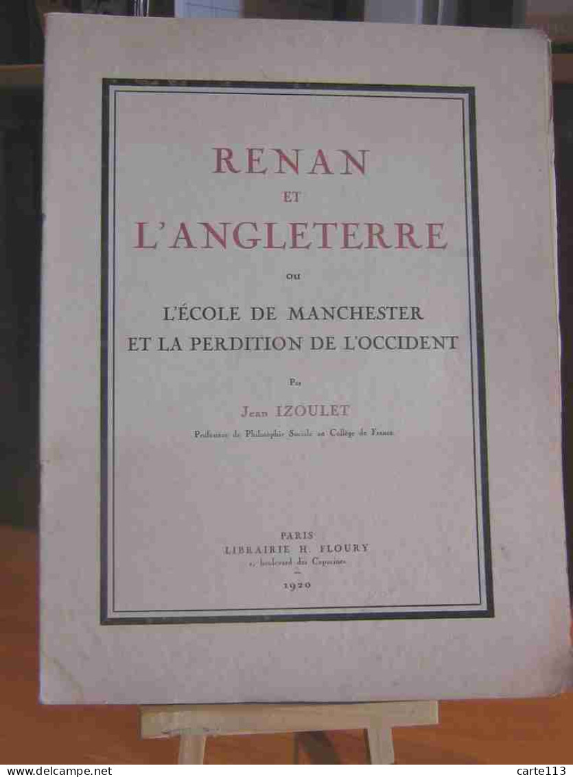 IZOULET Jean - RENAN ET L'ANGLETERRE - 1901-1940