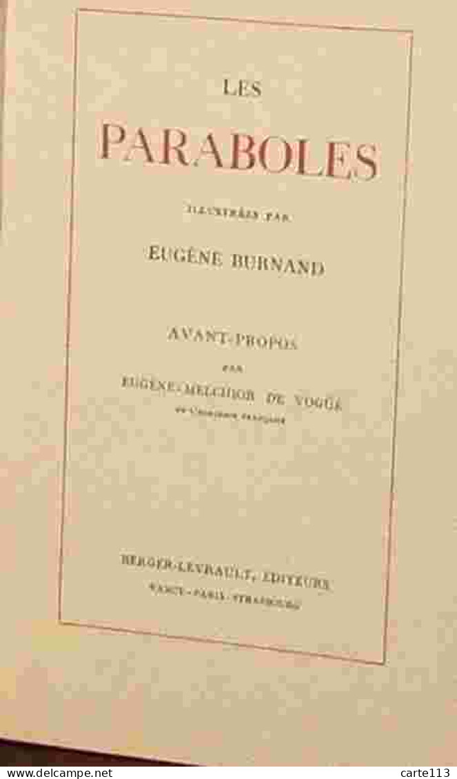 BURNAND Eugene - LES PARABOLES ILLUSTREES PAR BURNAND - 1901-1940