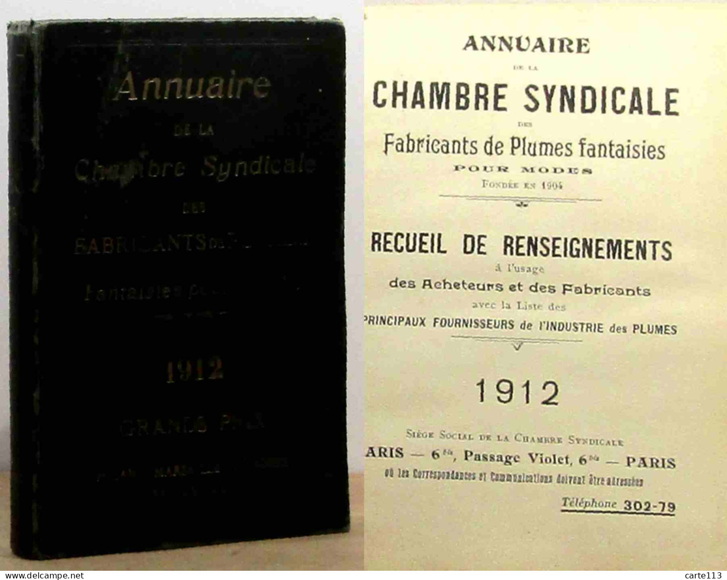 ANONYME  - ANNUAIRE DE LA CHAMBRE SYNDICALE DES FABRICANTS DE PLUMES FANTAISIES - 1901-1940