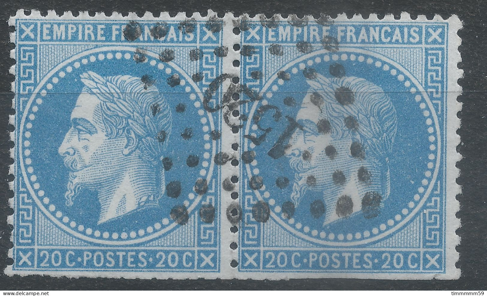 Lot N°83163   Paire Du N°29B, Oblitéré PC Du GC 1520 FLERS-DE-L'ORNE(59) - 1863-1870 Napoléon III Lauré