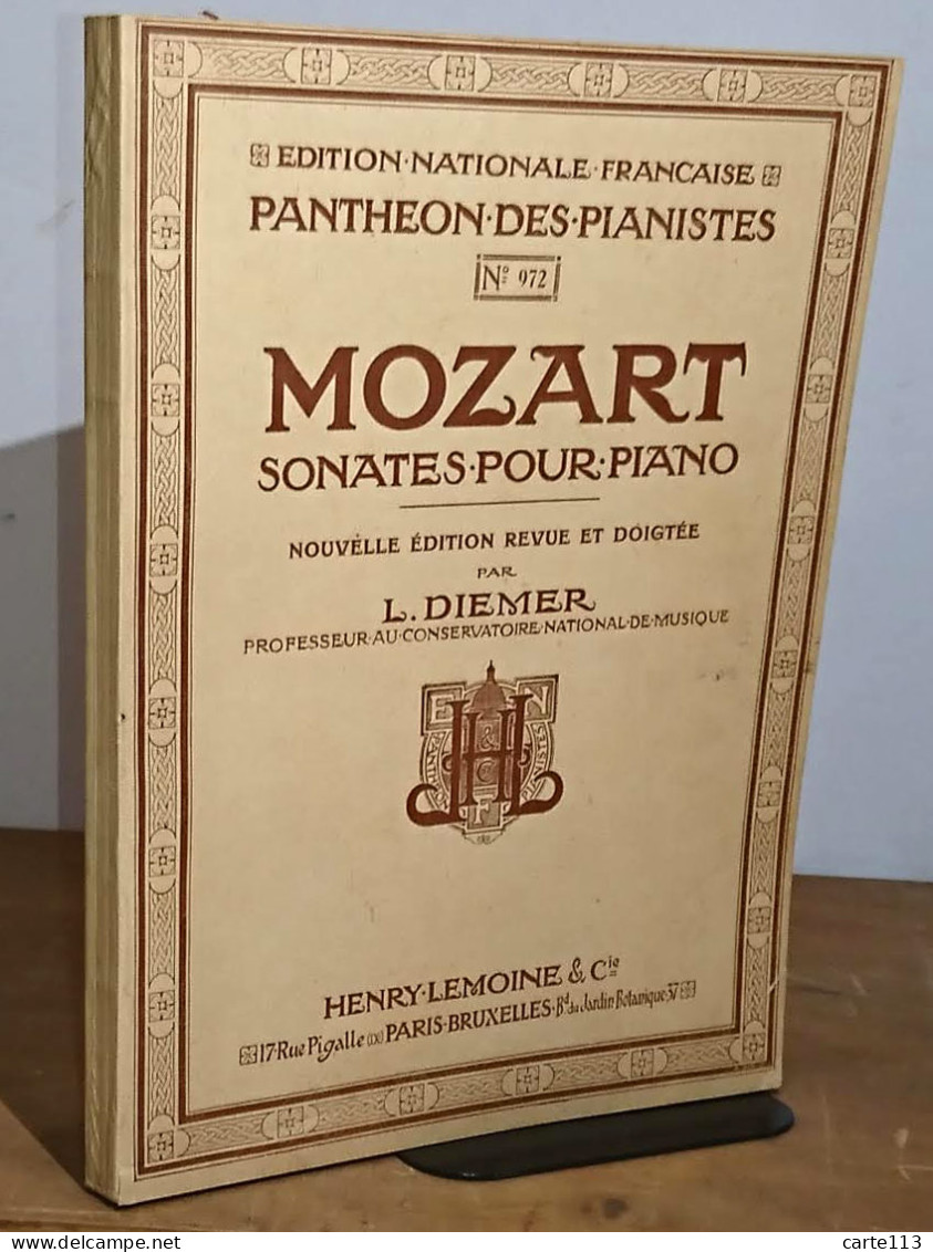 MOZART Wolfgang Amadeus - SONATES POUR PIANO - NOUVELLE EDITION REVUE ET DOIGTEE PAR L. DIEMER - 1901-1940