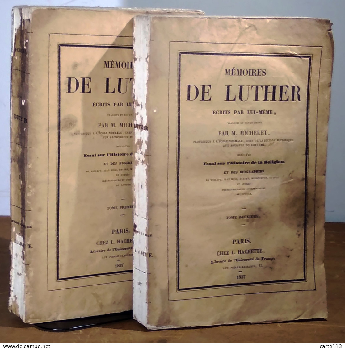 LUTHER Martin - MEMOIRES - 2 VOLUMES - 1801-1900