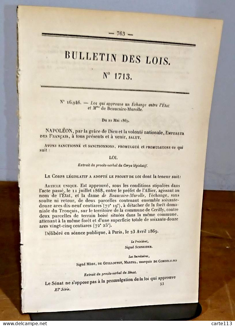 COLLECTIF  - BASSIN DE RADOUB A LA CIOTAT - BULLETIN DES LOIS DE L'EMPIRE FRANCAIS - 1801-1900