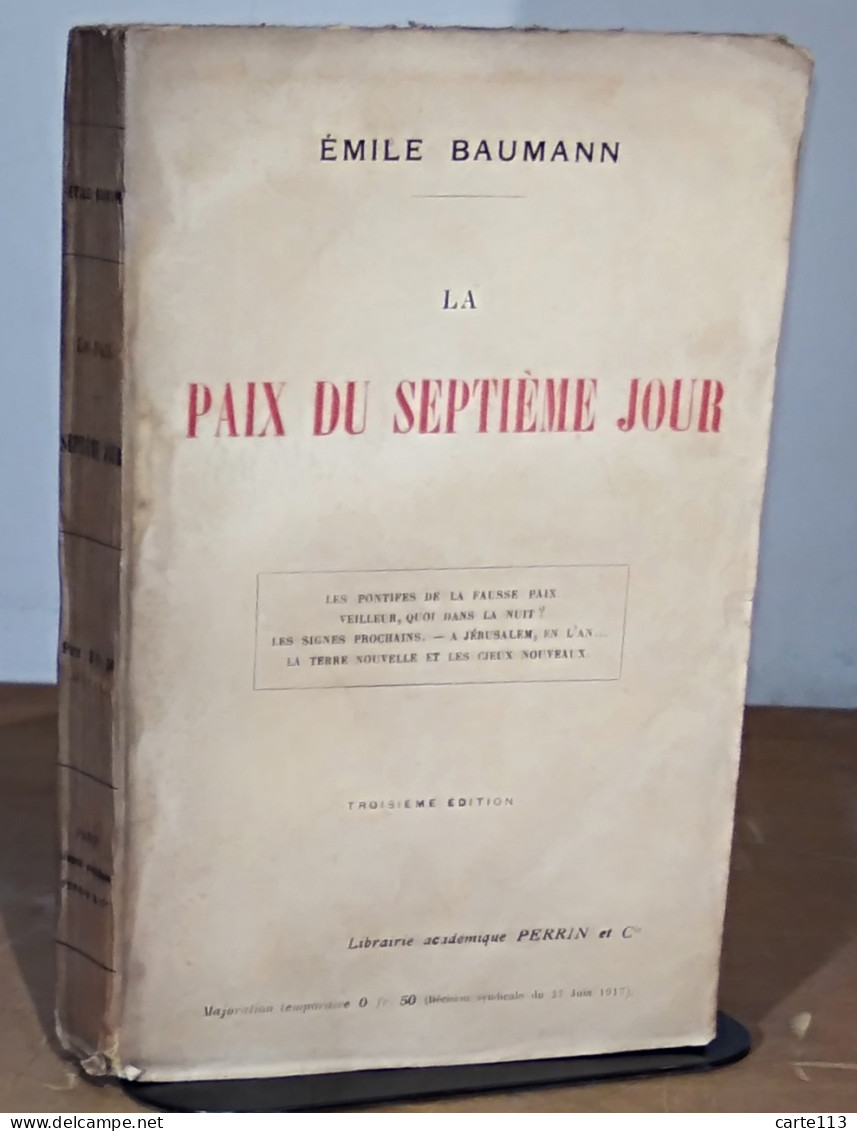 BAUMANN Emile - LA PAIX DU SEPTIEME JOUR - 1901-1940
