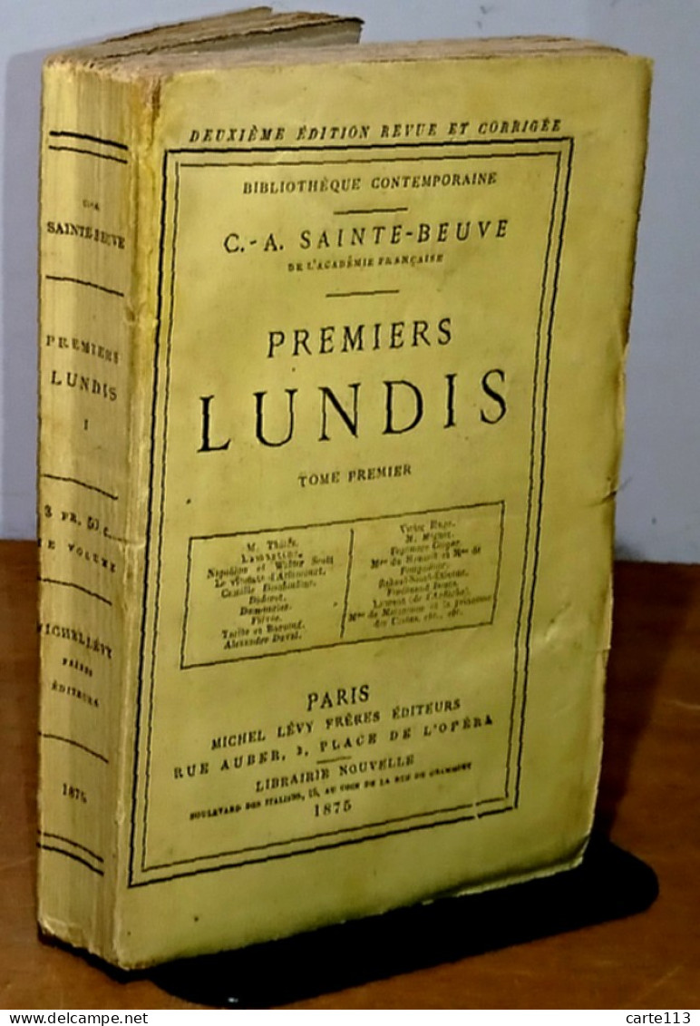 SAINTE-BEUVE Charles-Augustin - PREMIERS LUNDIS - 1801-1900