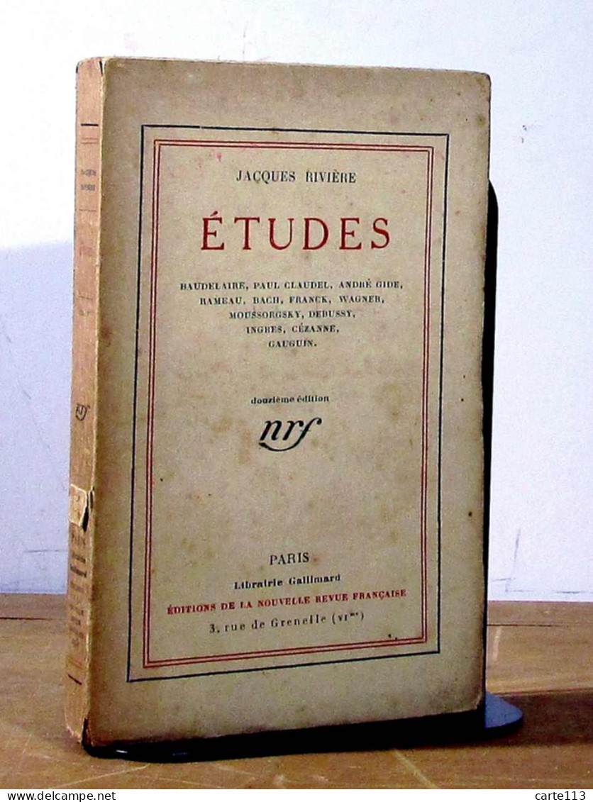 RIVIÈRE Jacques    - ETUDES - 1901-1940