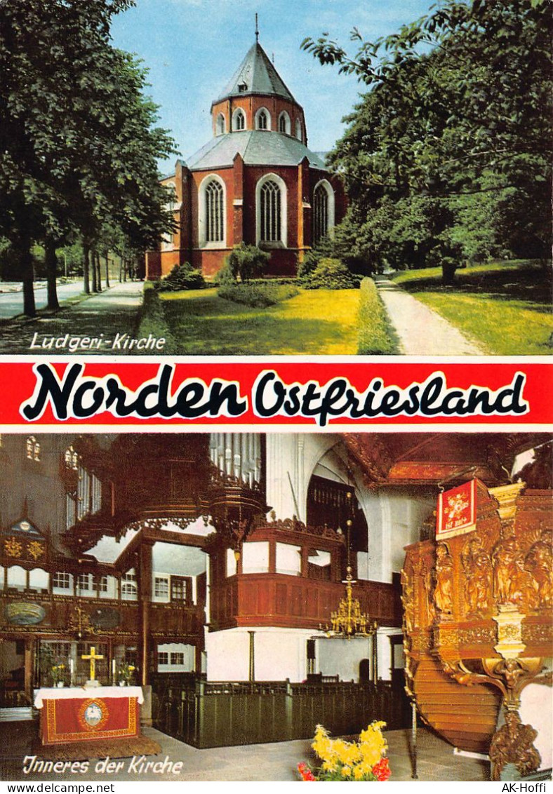 Norden / Ostfriesland - Ludgeri-Kirche Und Inneres Der Kirche - Norden