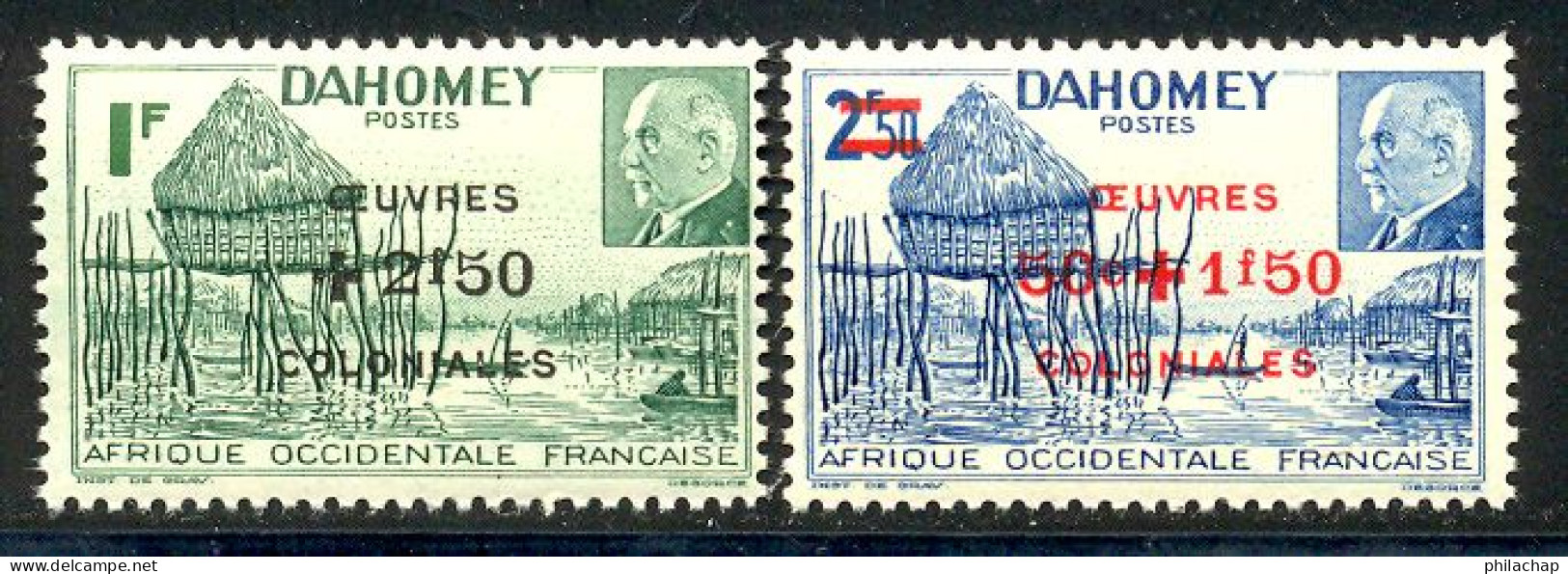 Dahomey 1944 Yvert 153 / 154 ** TB Bord De Feuille - Nuovi