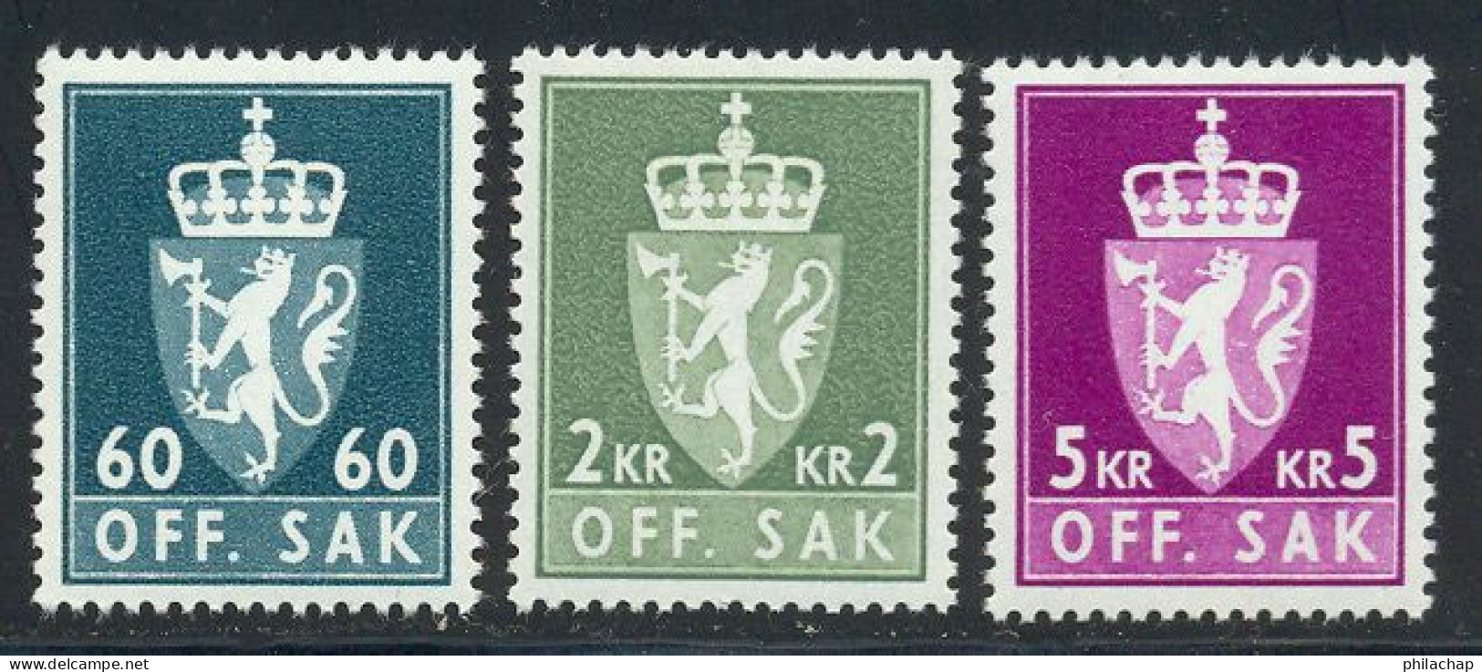 Norvege Service 1975 Yvert 94 / 96 ** TB - Dienstzegels