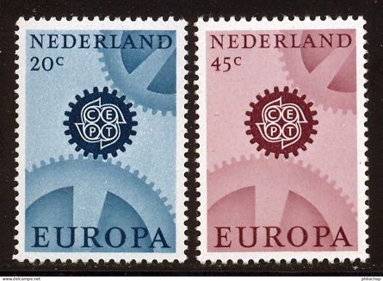Pays-Bas 1967 Yvert 850a / 851a ** TB Phosphorescent - Neufs