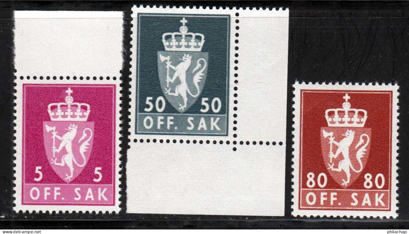 Norvege Service 1976 Yvert 99 - 100 - 104 ** TB - Oficiales