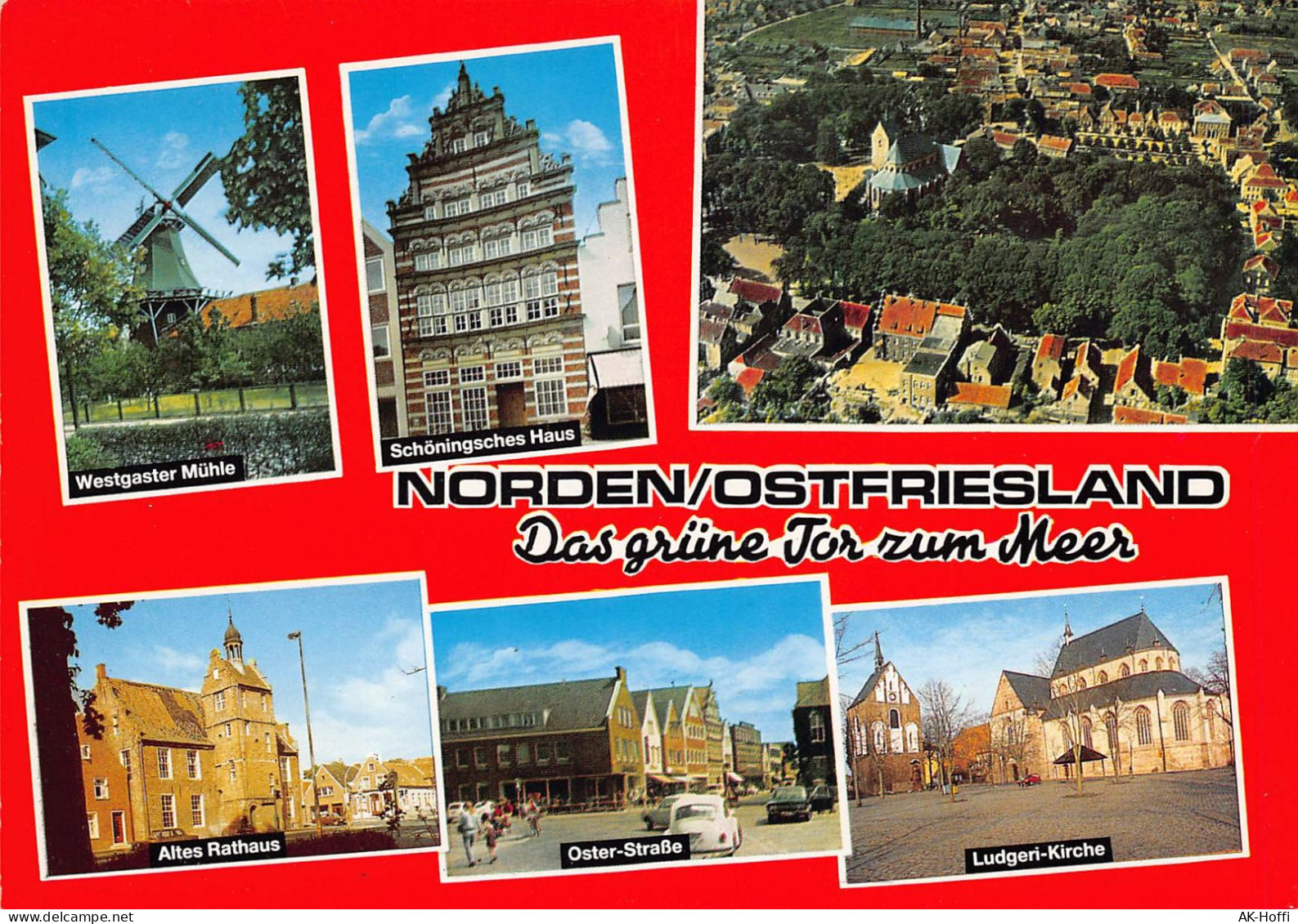 Norden / Ostfriesland - Westgaster Mühle, Schöningsches Haus, Altes Rathaus, Oster-Straße, Ludgeri-Kirche - Norden