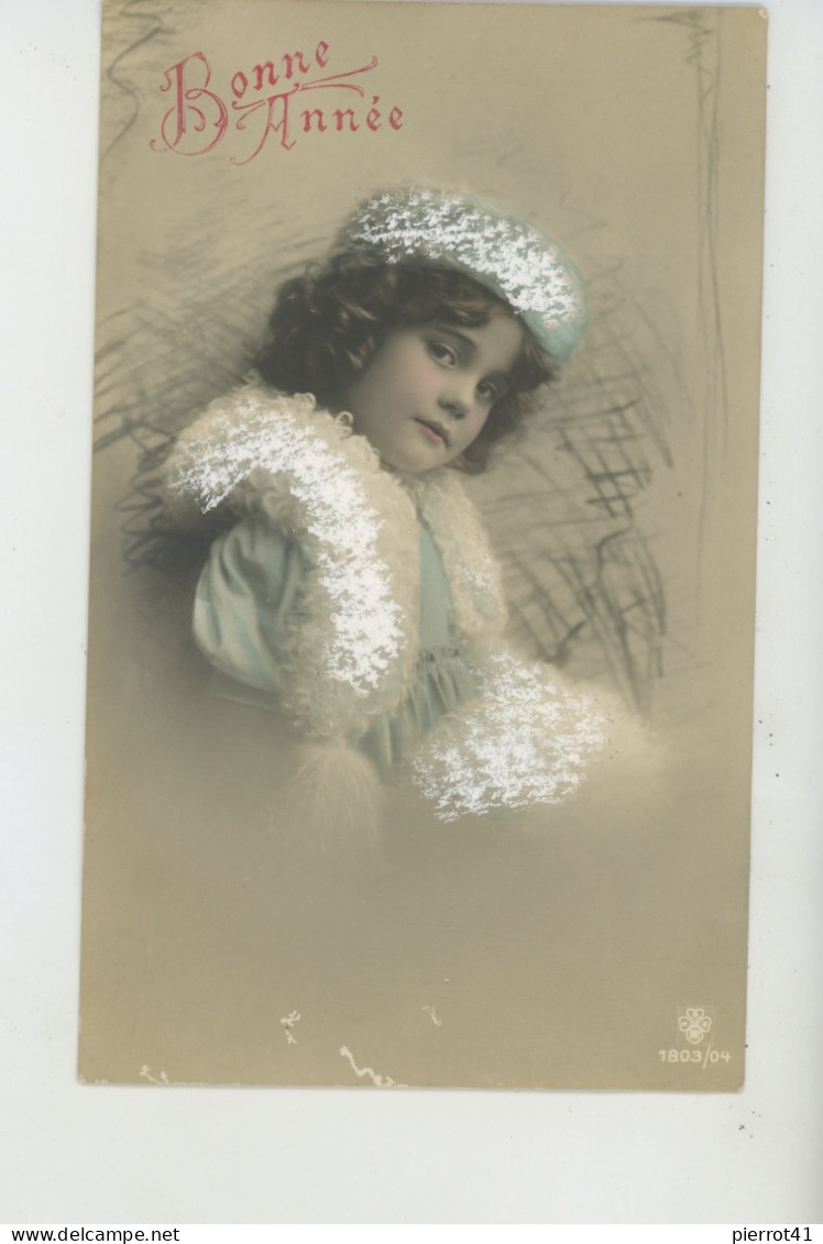 ENFANTS - LITTLE GIRL - MAEDCHEN - Jolie Carte Fantaisie Portrait Fillette De "Bonne Année " - Portraits