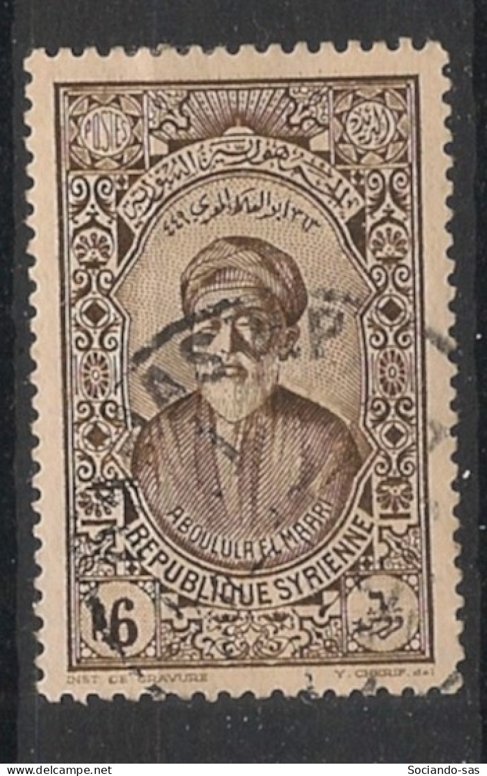 SYRIE - 1934 - N°YT. 233 - El Ma'ari 6pi Sépia - Oblitéré / Used - Oblitérés