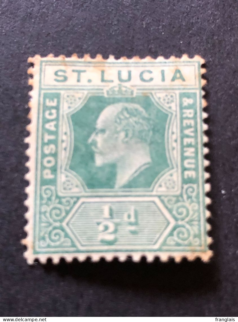 SAINT LUCIA  SG 66  ½d Green  MH* Gum Toning - Ste Lucie (...-1978)