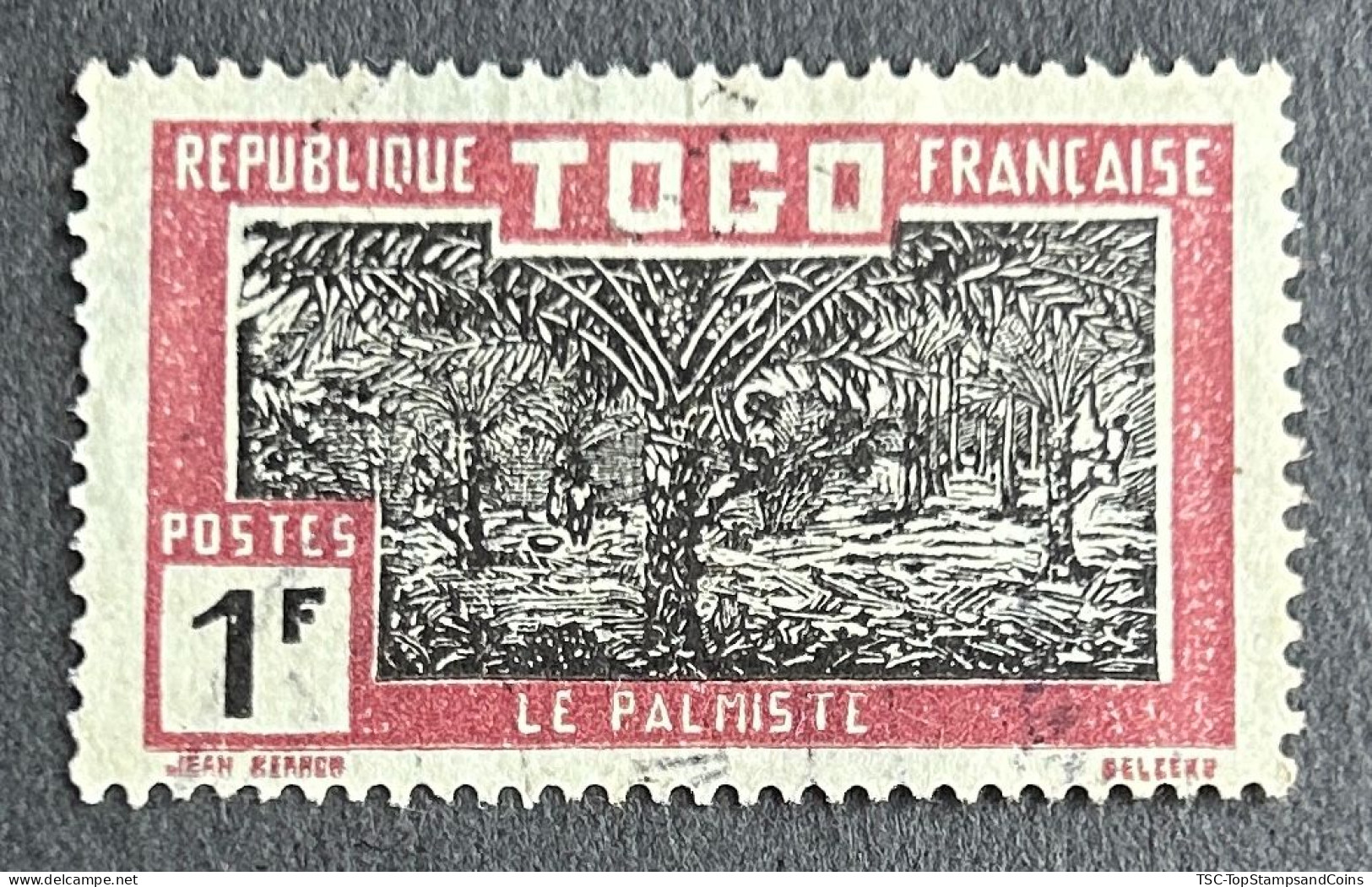 FRTG0141U1 - Agriculture - Oil Palm Plantation - 1 F Used Stamp - French Togo - 1924 - Gebraucht