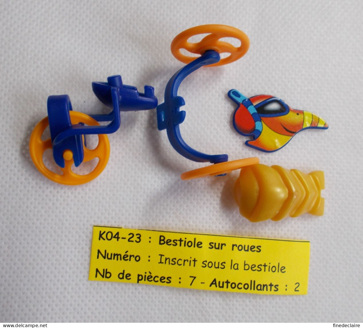 Kinder - Bestiole Sur Roues - Bleu Foncè Et Orange - K04 23 - Sans BPZ - Mountables