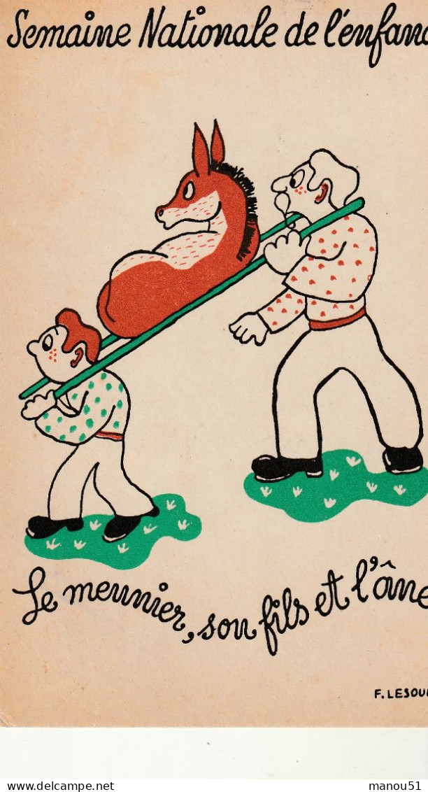 FABLE : Le Meunier, Son Fild Et L'âne ( Semaine Nationale De L'enfance ) - Contes, Fables & Légendes