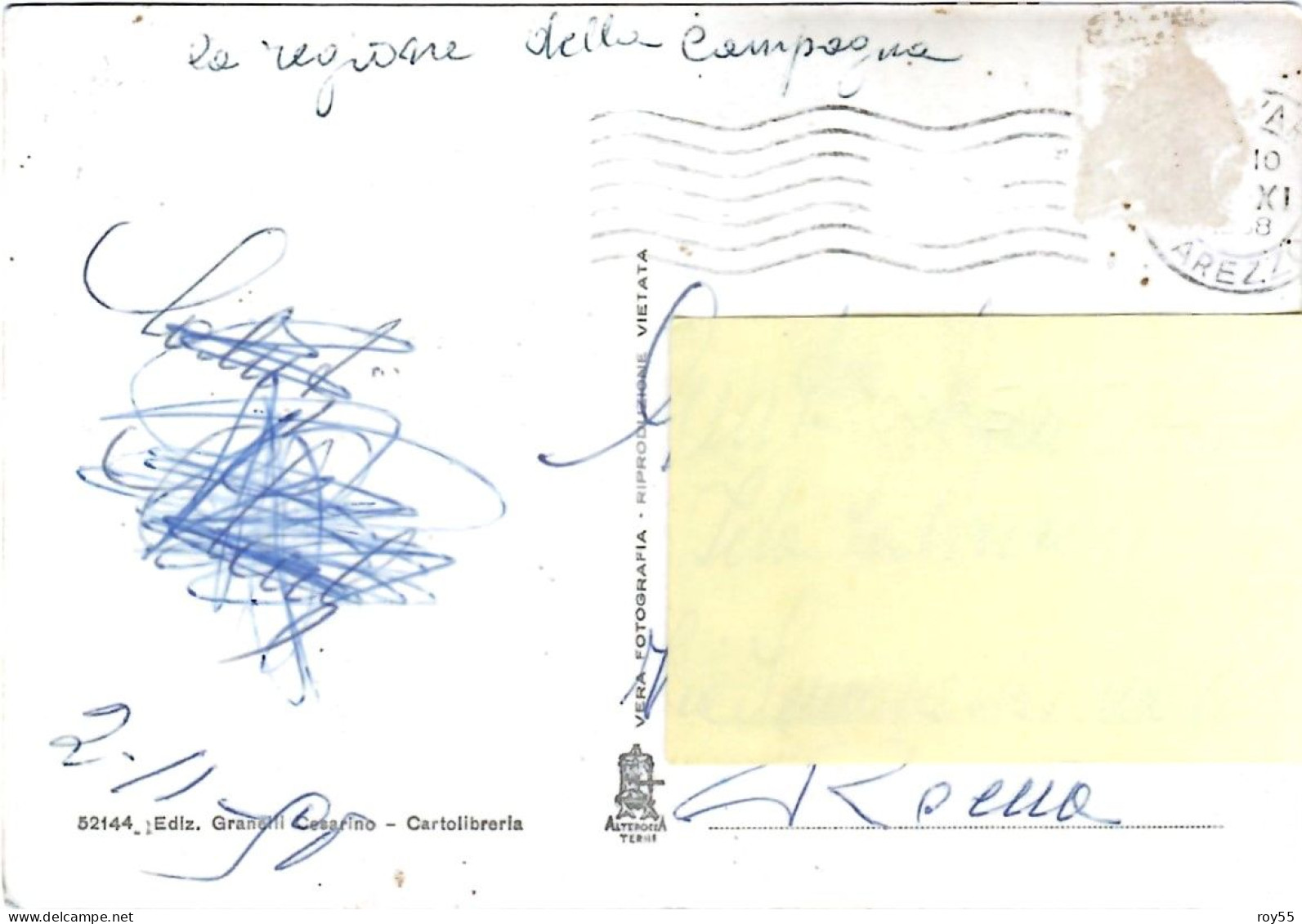 Toscana-arezzo-montevarchi Scuola Media F.petrarca Anni 50 (v.retro) - Sonstige & Ohne Zuordnung