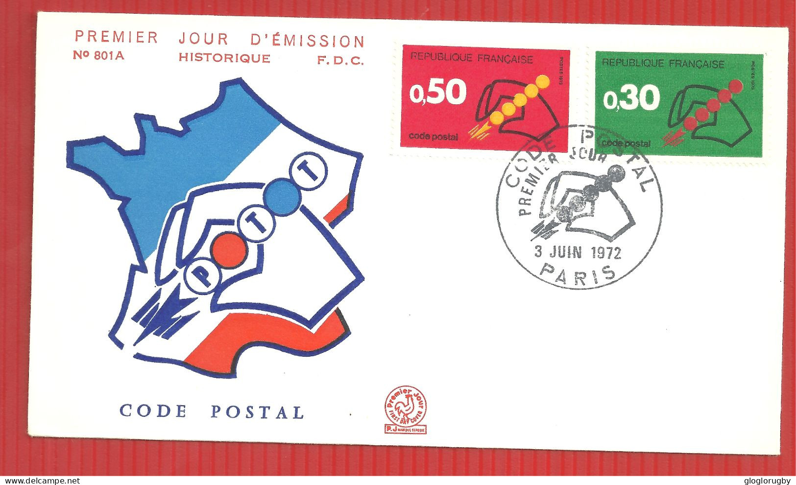 FDC  CODE POSTAL PARIS 3 6 1972 - 1970-1979