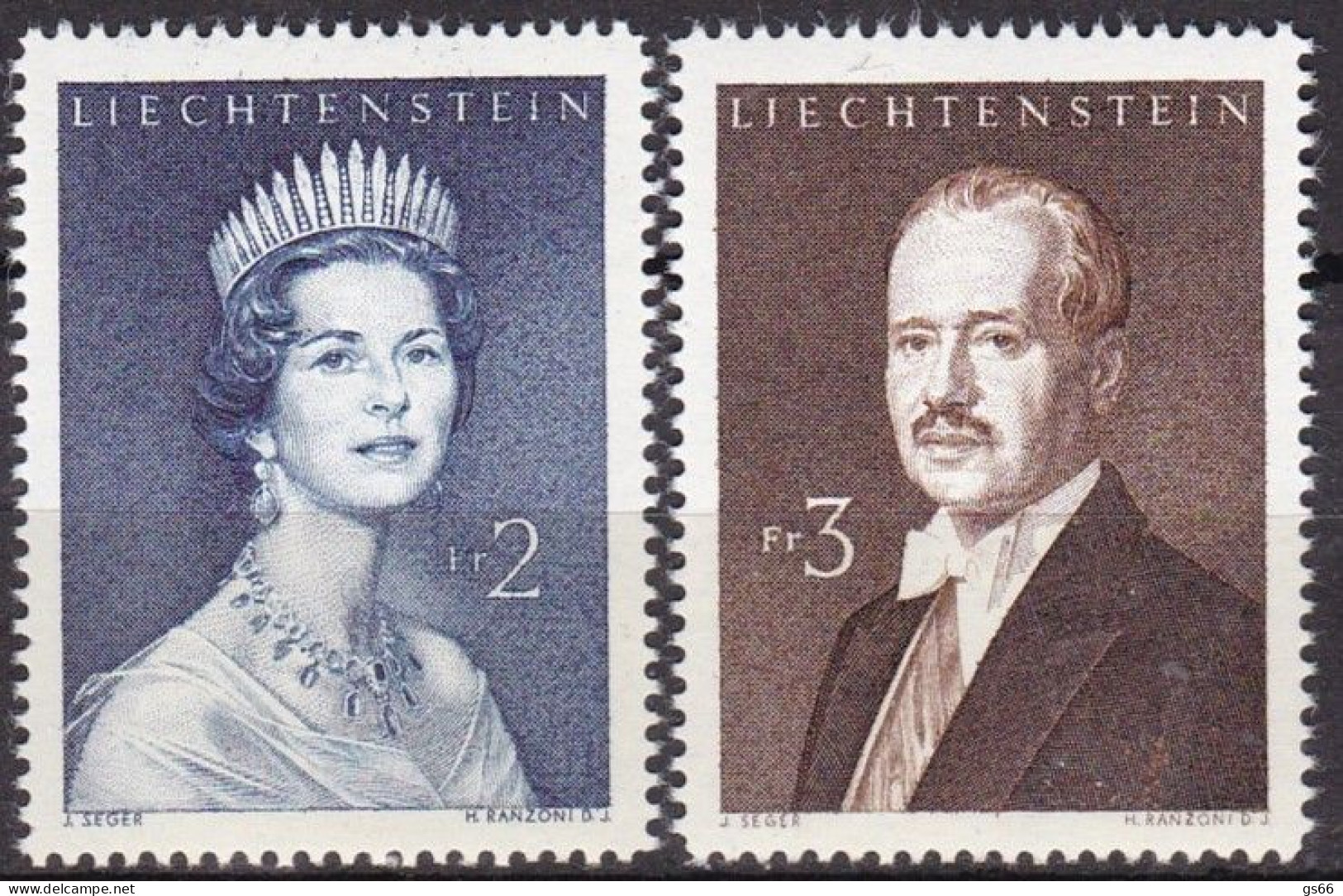 Liechtenstein, 1960, 402/03, MNH **,  Freimarken: Fürstenpaar. - Unused Stamps