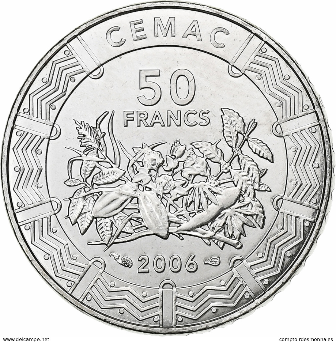 États De L'Afrique Centrale, 50 Francs, 2006, Paris, Acier Inoxydable, FDC - Zentralafrik. Republik