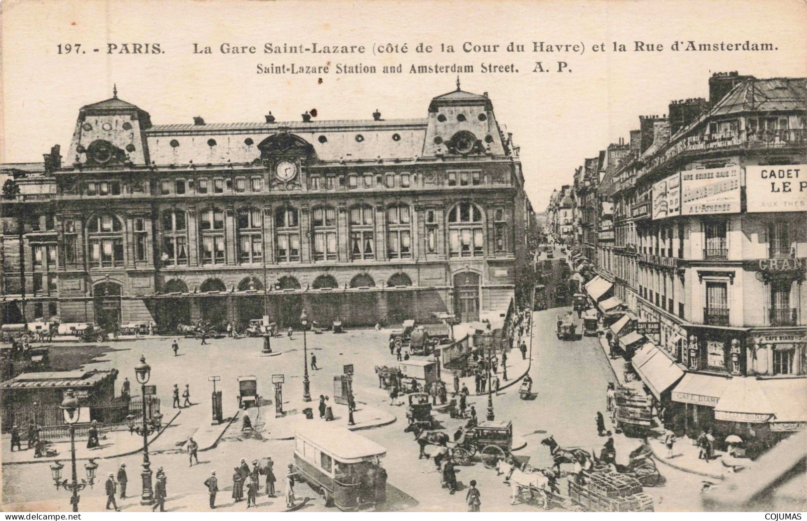75 - PARIS _S28548_ La Gare Saint Lazare Côté De La Cour Du Haver Et La Rue D'Amsterdam - Sonstige & Ohne Zuordnung