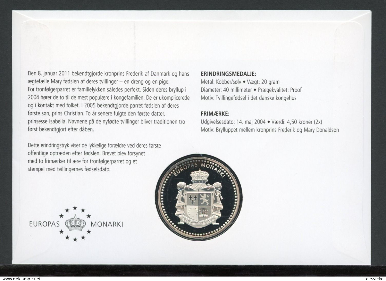 Numisbrief Monarchien Europas Zwillingsgeburt In Dänemarks Könighaus PP (M5409 - Sin Clasificación