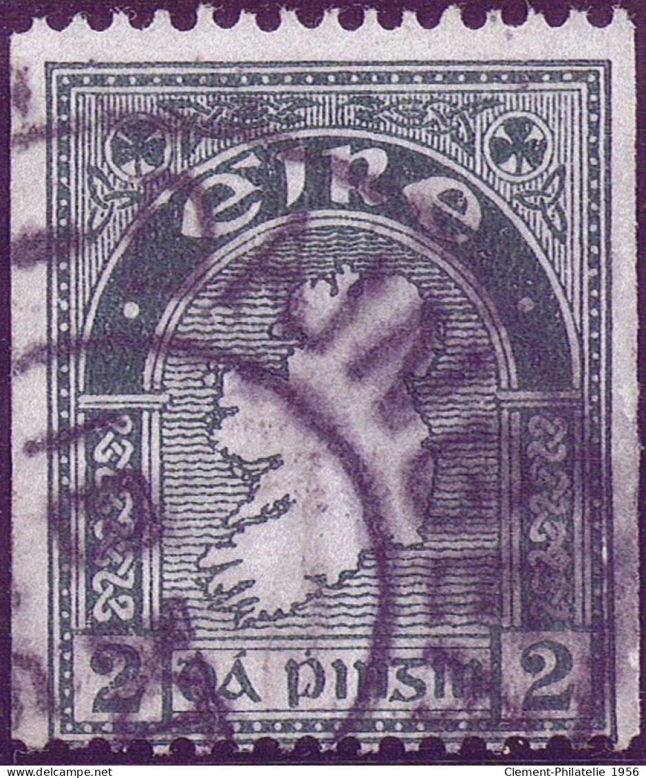 Ireland 1935 Rare Vertical Coil 2d Map Perf 15 X Imperf., Used With Dangan Offaly Cds 18 XI (36) - Gebraucht