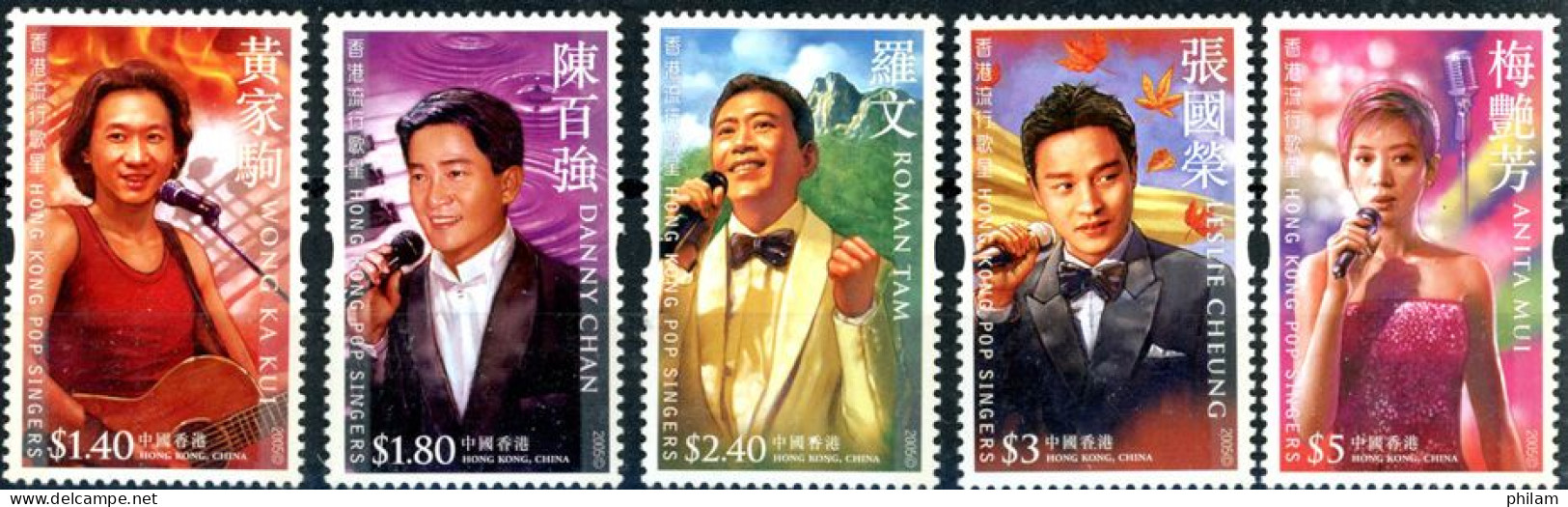 HONG KONG 2005 - Chanteurs Pop - 5 V. - Unused Stamps