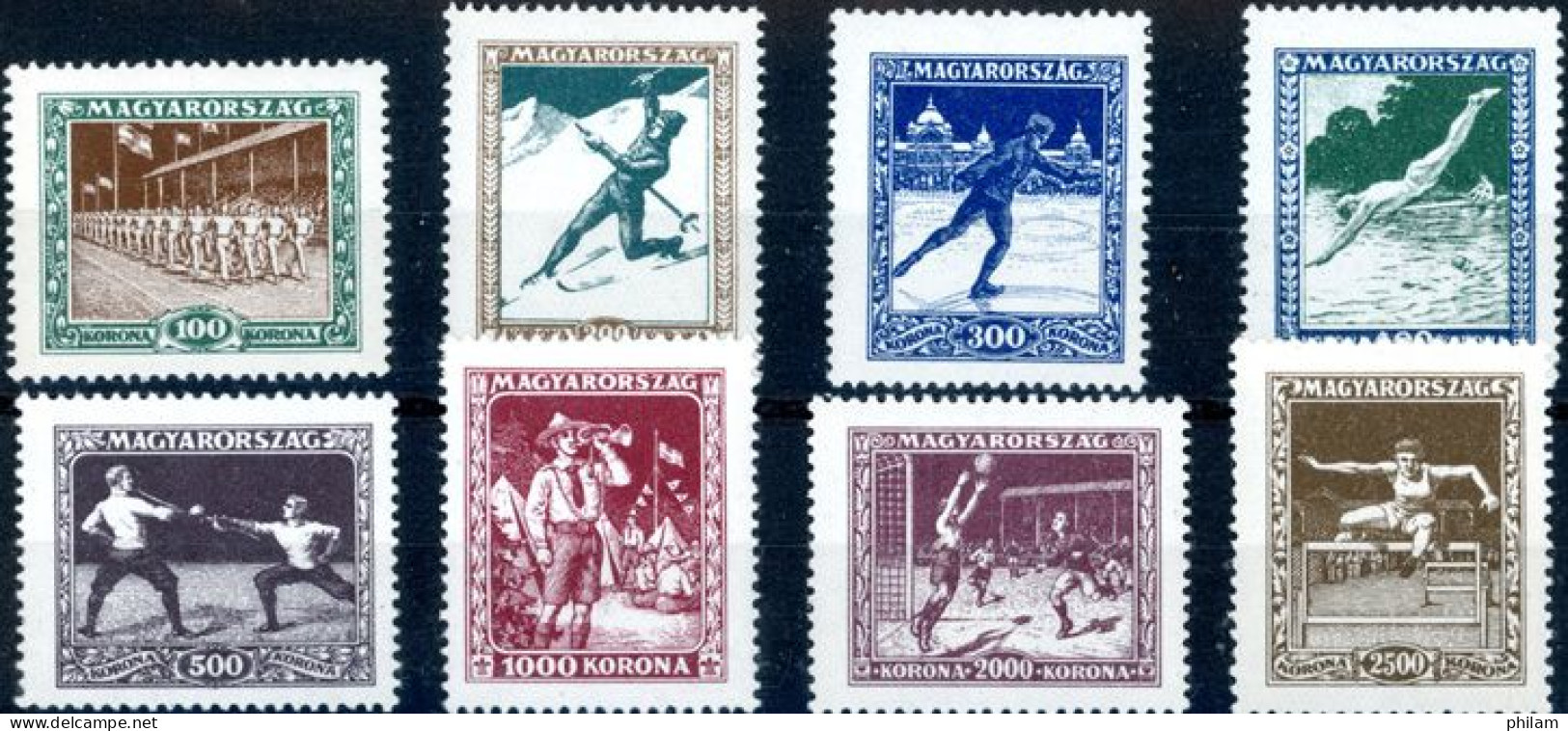 HONGRIE 1925 - Disciplines Sportives - 8 V. ** - Unused Stamps