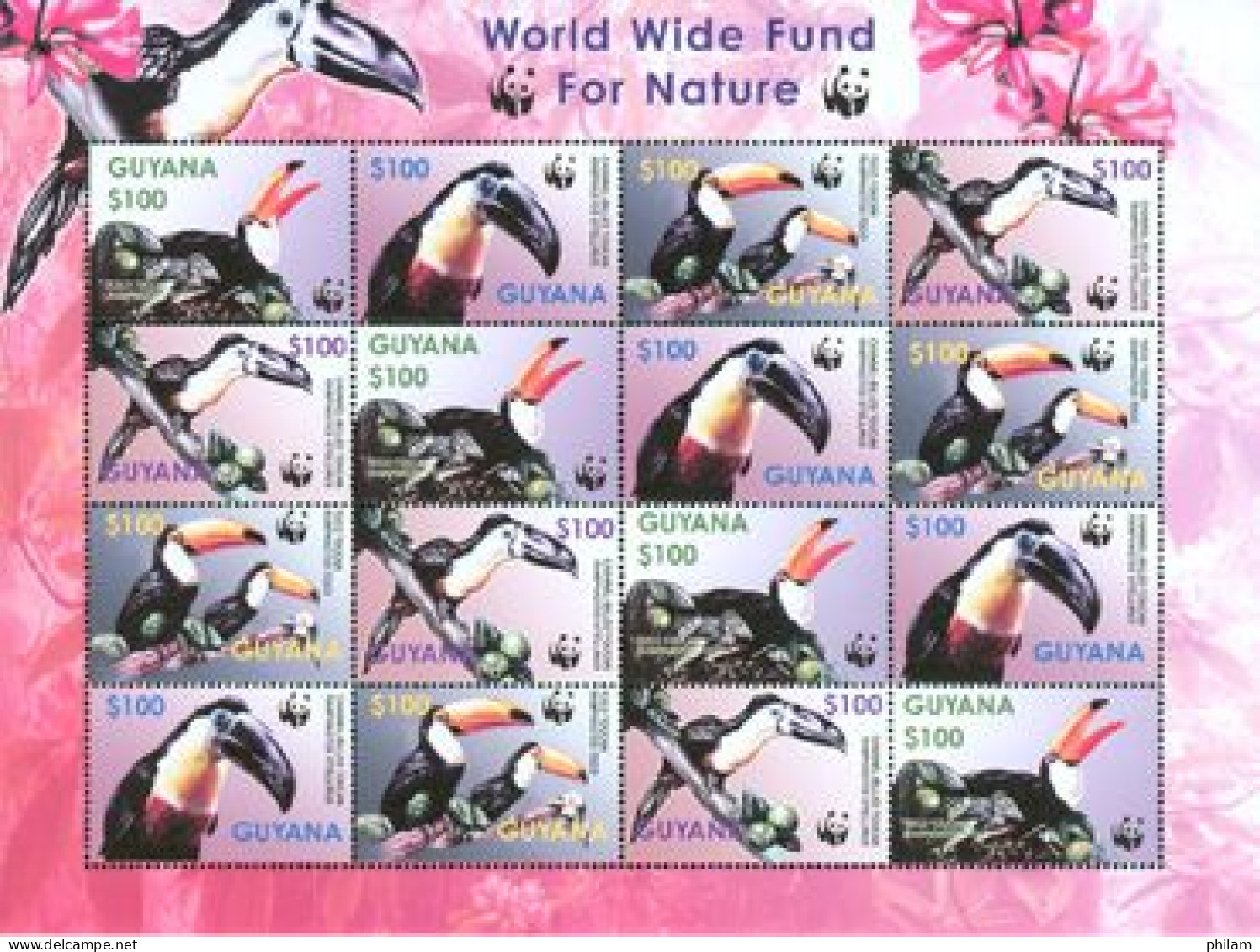 GUYANE 2003 - W.W.F. - Toucan Toco - Feuillet De 4 Séries - Unused Stamps