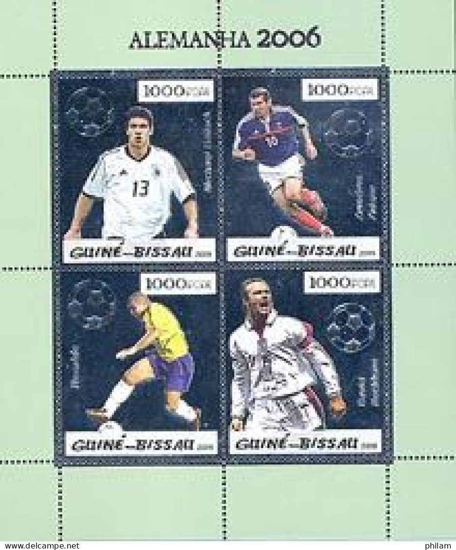 GUINEE BISSAU 2005 - Football Germania 2006 - 4 V. - Fond Argent - Championnat D'Europe (UEFA)