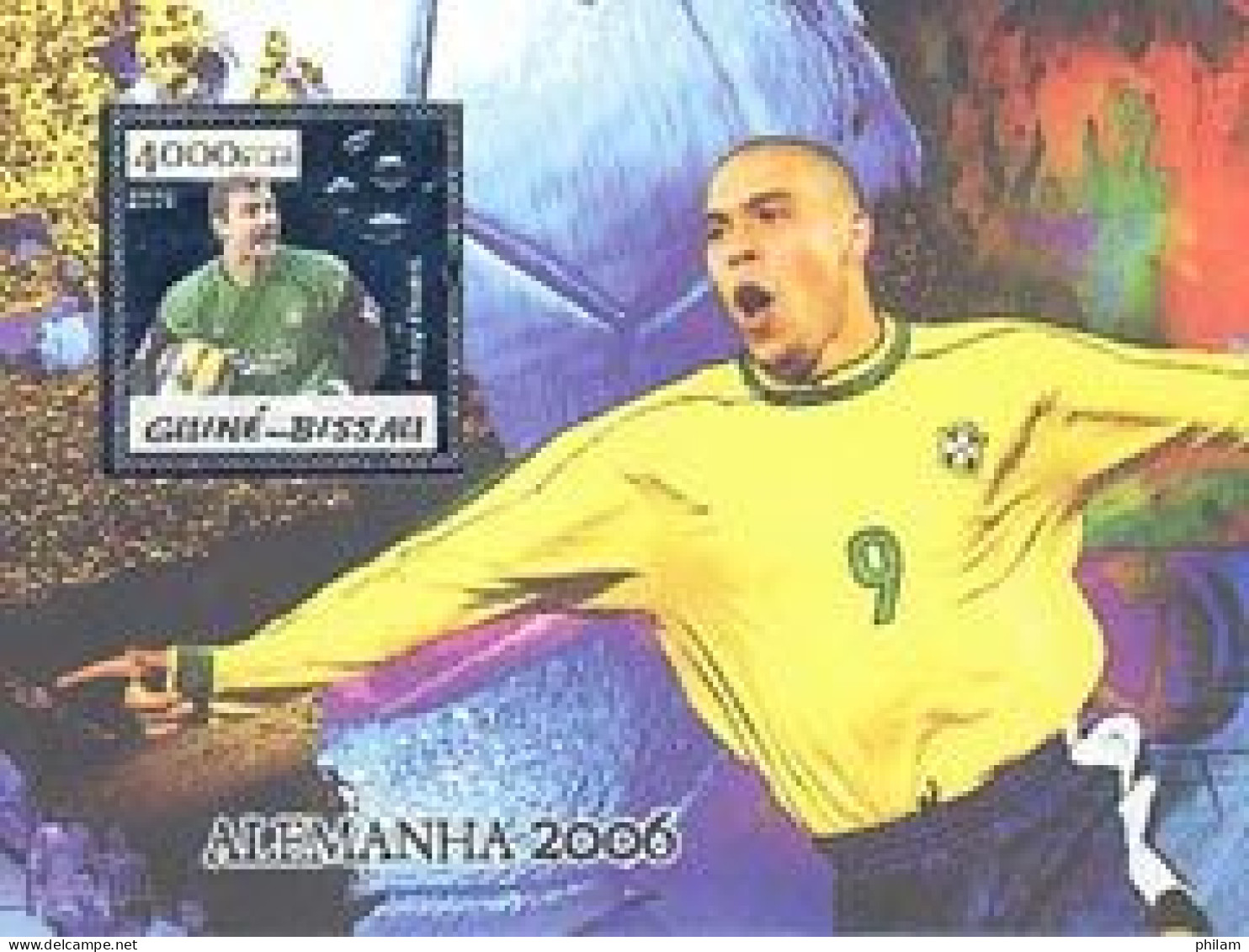 GUINEE BISSAU 2005 - Football Germania 2006 - 1 BF - Fond Argent - Eurocopa (UEFA)