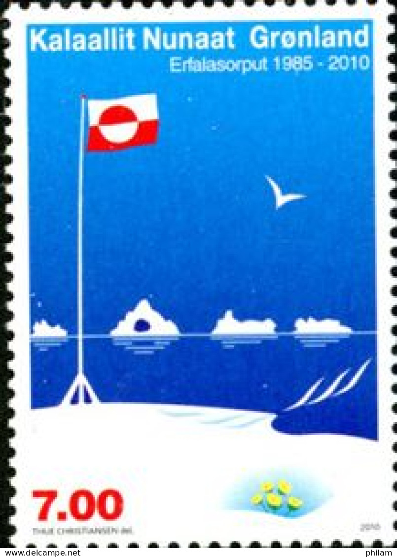 GROENLAND 2010 -25 Ans Du Drapeau National-1 V. - Unused Stamps