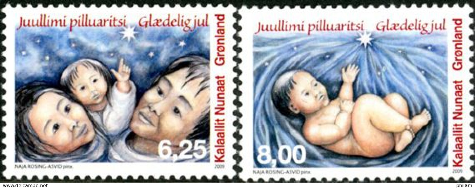 GROENLAND 2009 -Noël-enfant Jésus-2 V.  - Unused Stamps