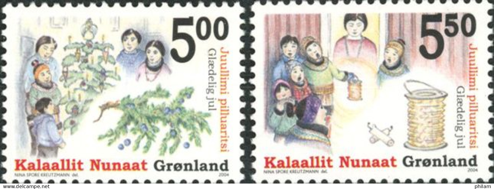GROENLAND 2004 -Noël-sapin Et Chants-2 V. - Unused Stamps
