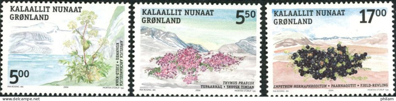 GROENLAND 2004 -Plantes Arctiques-3 V. - Unused Stamps