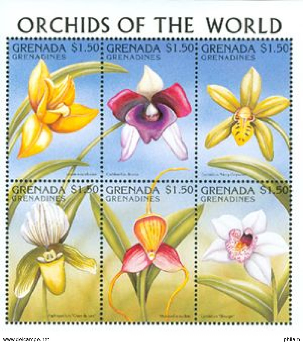 GRENADA GRENADINES 1998 - Ochidées - II - Feuillet II De 6 Timbres - Orchids