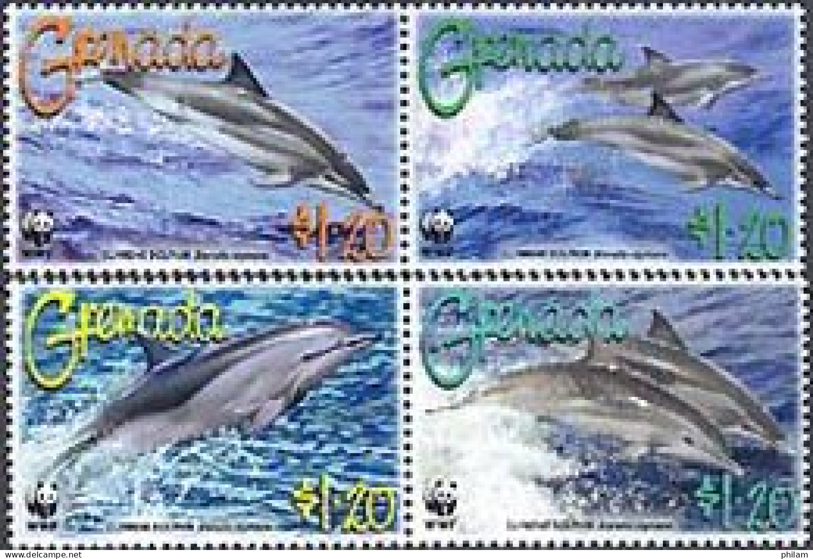GRENADA 2007 - W.W.F. - Dauphin Clymene - 4 V. - Unused Stamps
