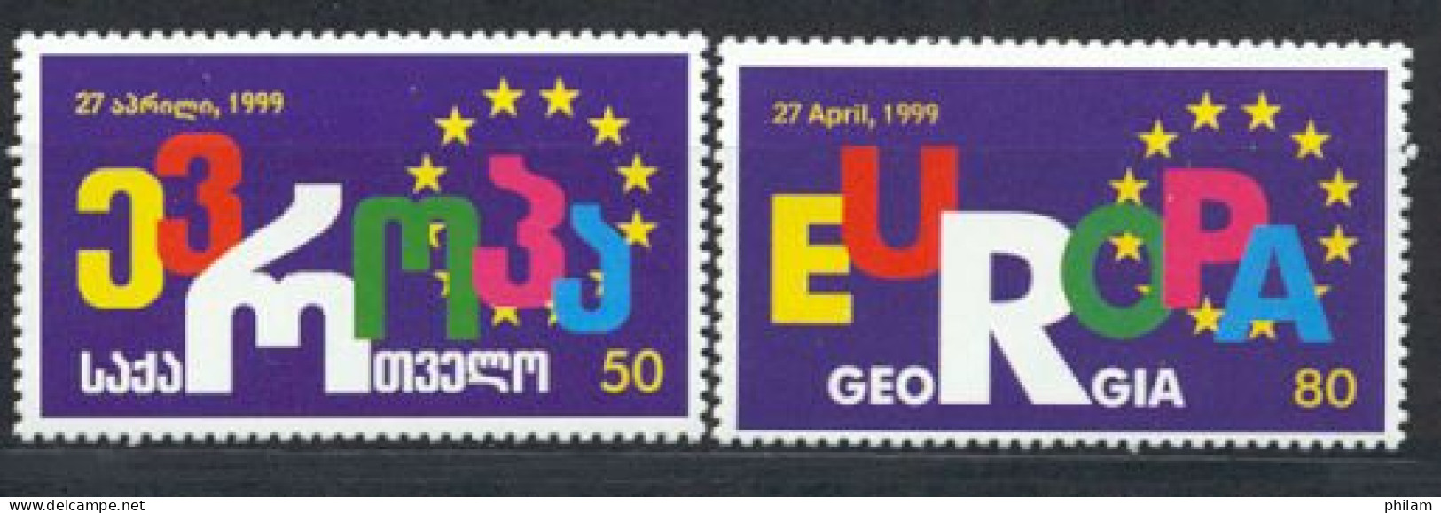 GEORGIE 1999 - Admission Au Conseil De L'Europe - 2 V. - Georgië