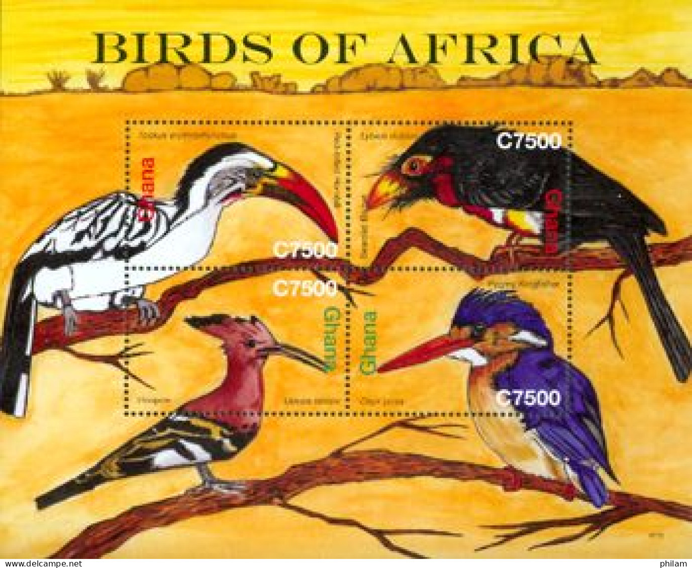 GHANA  2007 - Oiseaux  Tropicaux-feuillet De 4 Timbres - Perroquets & Tropicaux