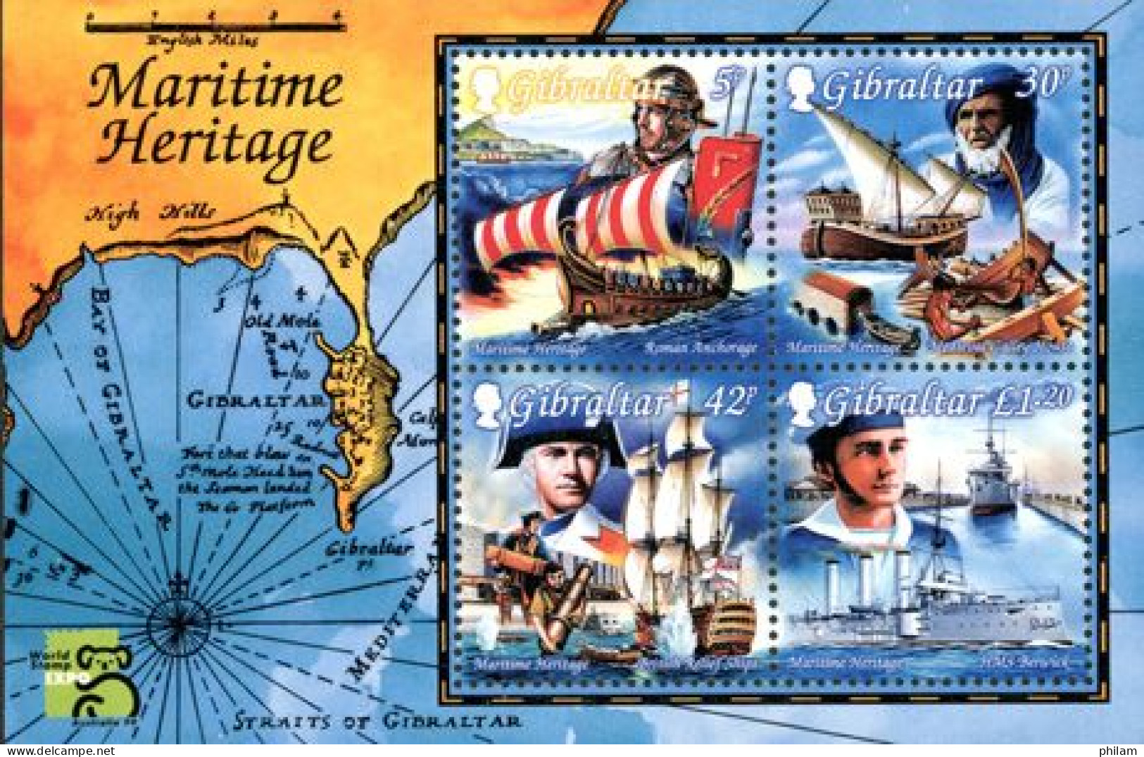 GIBRALTAR 1999 - Australia'99 -  Héritage Maritime - BF - Gibraltar