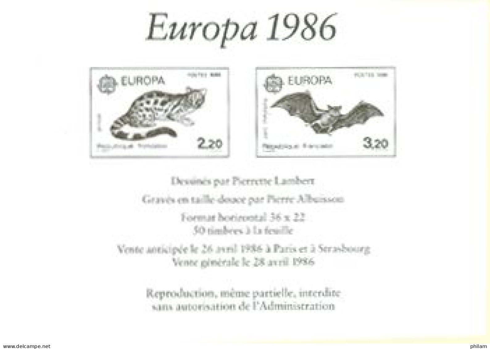 FRANCE 1986 - Feuillet De Luxe Non Dentelé - Noir Et Blanc - 1986