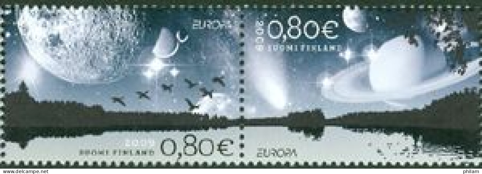 FINLANDE 2009 - Europa - L'astronomie - 2 V. Se Tenant - Ongebruikt